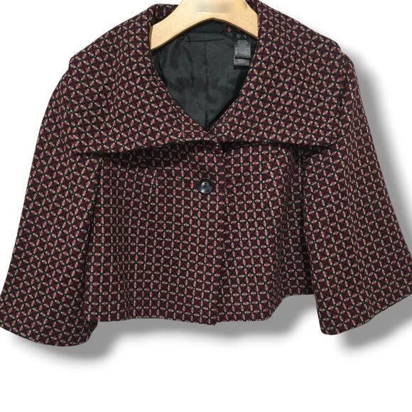 Axcess by Liz Claiborne women's cropped tweed blazer with a shawl collar small - Picture 1 of 7